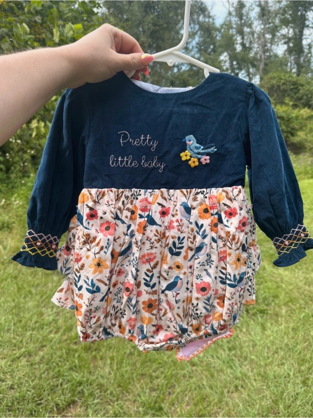 The Posh Piglet Embroidered Fall Bubble